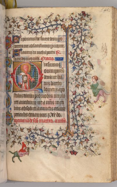 Heures de Charles le Noble, roi de Navarre 1361-1425 : fol. 267r, Saint Barthélemy, vers 1405 - Master of the Brussels Initials and Associates