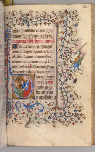 Heures de Charles le Noble, roi de Navarre 1361-1425, fol. 268r, Saint Thomas, vers 1405 - Master of the Brussels Initials and Associates