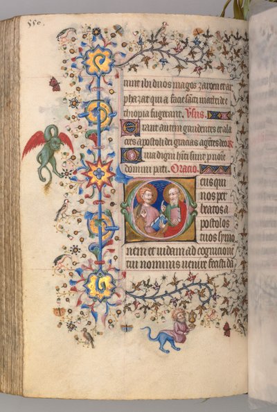 Heures de Charles le Noble, roi de Navarre 1361-1425, fol. 269v, SS. Simon et Judas, c. 1405 - Master of the Brussels Initials and Associates