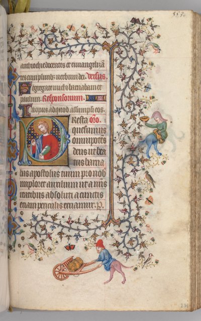 Heures de Charles le Noble, roi de Navarre 1361-1425, fol. 271r, Saint Barnabé, vers 1405 - Master of the Brussels Initials and Associates