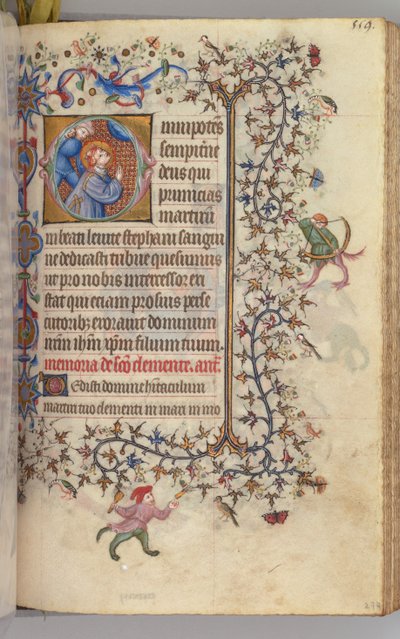 Heures de Charles le Noble, Roi de Navarre, fol. 274r, Saint-Étienne - Master of the Brussels Initials and Associates