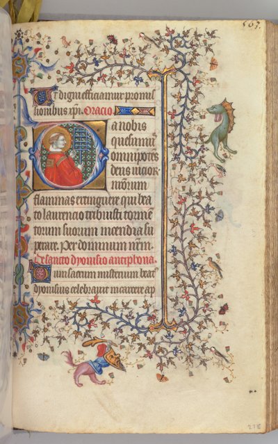 Heures de Charles le Noble, roi de Navarre 1361-1425, fol. 276r, Saint Laurent, c. 1405 - Master of the Brussels Initials and Associates