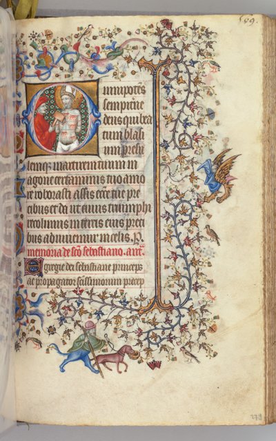 Heures de Charles le Noble, Roi de Navarre 1361-1425, fol. 279r, St. Basins, vers 1405 - Master of the Brussels Initials and Associates