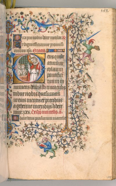 Heures de Charles le Noble, roi de Navarre 1361-1425, fol. 2865r, Saint Nicolas, c. 1405 - Master of the Brussels Initials and Associates