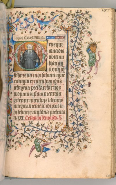 Heures de Charles le Noble, Roi de Navarre 1361-1425, fol. 288r, Saint Antoine, vers 1405 - Master of the Brussels Initials and Associates