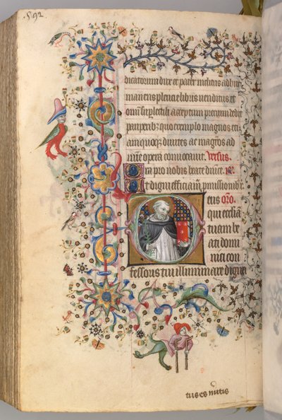 Heures de Charles le Noble, roi de Navarre 1361-1425, fol. 290v, Saint Dominique, vers 1405 - Master of the Brussels Initials and Associates