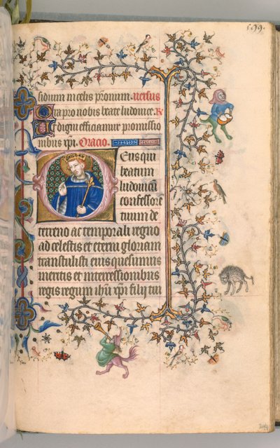 Heures de Charles le Noble, roi de Navarre 1361-1425, fol. 291v, Saint-Louis, vers 1405 - Master of the Brussels Initials and Associates