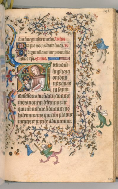 Heures de Charles le Noble, roi de Navarre 1361-1425, fol. 292r, St. Fiacre, c. 1405 - Master of the Brussels Initials and Associates