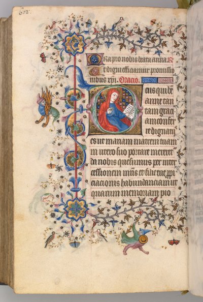 Heures de Charles le Noble, Roi de Navarre 1361-1425, fol. 295v, Sainte Anne, vers 1405 - Master of the Brussels Initials and Associates