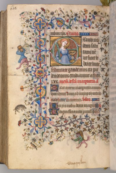 Heures de Charles le Noble, roi de Navarre 1361-1425, fol. 298v, Sainte Lucie, vers 1405 - Master of the Brussels Initials and Associates