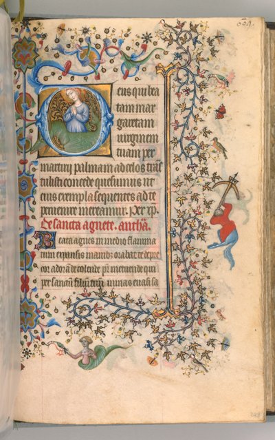Heures de Charles le Noble, roi de Navarre, fol. 299a, Sainte Marguerite - Master of the Brussels Initials and Associates