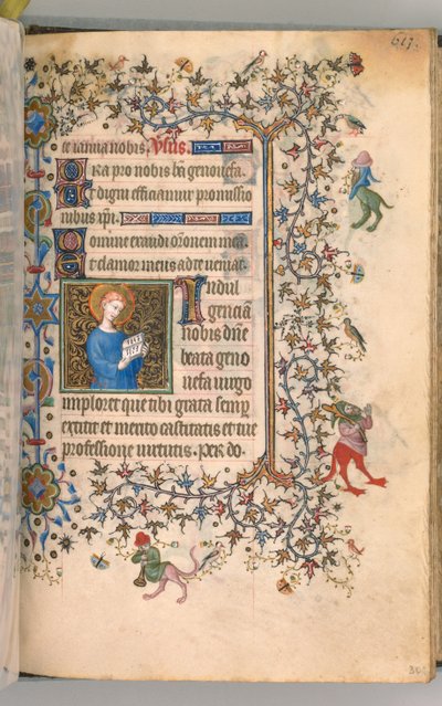 Heures de Charles le Noble, Roi de Navarre 1361-1425, fol. 301r, Sainte Geneviève, vers 1405 - Master of the Brussels Initials and Associates