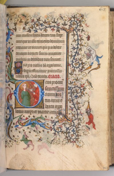 Heures de Charles le Noble, roi de Navarre 1361-1425, fol. 303r, Sainte Apollonie - Master of the Brussels Initials and Associates