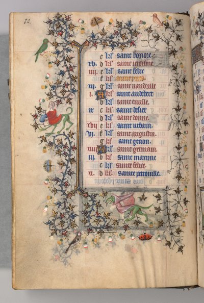 Heures de Charles le Noble, roi de Navarre 1361-1425 : fol. 5v, mai, vers 1405 - Master of the Brussels Initials and Associates
