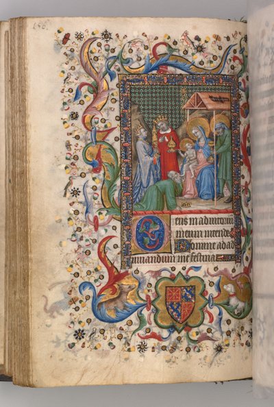 Heures de Charles le Noble, roi de Navarre 1361-1425 : fol. 78v, Adoration des Mages Sext - Master of the Brussels Initials and Associates
