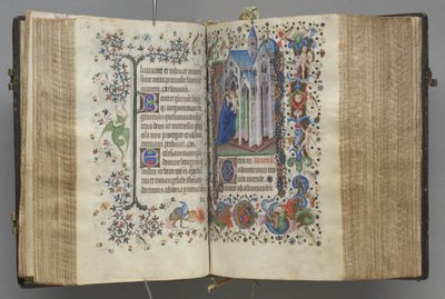 Heures de Charles le Noble, roi de Navarre 1361-1425 : fol. 82v, Texte, vers 1405 - Master of the Brussels Initials and Associates