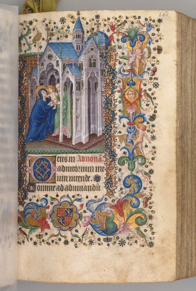 Heures de Charles le Noble, Roi de Navarre 1361-1425 : fol. 82vr, Présentation..., vers 1405 - Master of the Brussels Initials and Associates