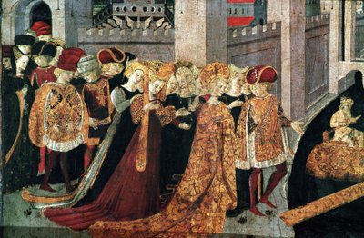 Décaméron de Boccace : le Châtelain Péricone accueille Alatiel, fille du sultan de Babylone Beminedab et sa suite sur l
