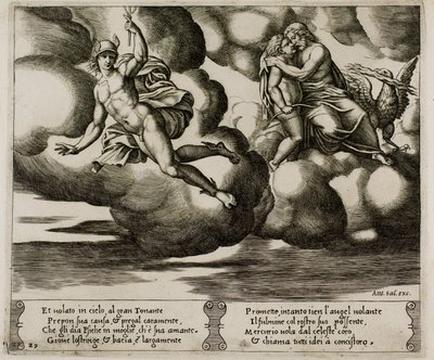 Cupidon implorant Jupiter pour la clémence envers Psyché - Master of the Die