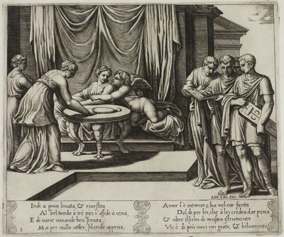 Autres nymphes servant Psyché à table - Master of the Die