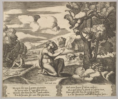 Planche 14 : Cupidon en vol fuyant Psyché, de 