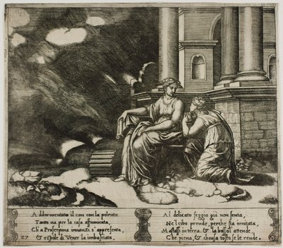 Proserpine donne à Psyché la boîte de beauté - Master of the Die
