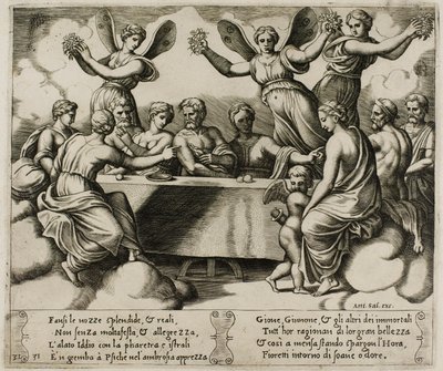 Les dieux célébrant le mariage de Psyché et Cupidon - Master of the Die
