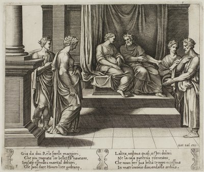 Les deux sœurs de Psyché sont mariées à des rois ; ...Psyché est présentée à un roi - Master of the Die