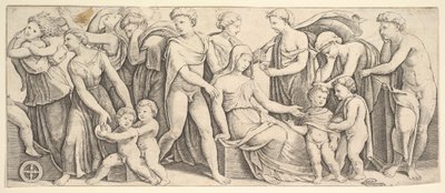 Le mariage de Jason et Créuse, à gauche Médée prend ses enfants - Master of the Die