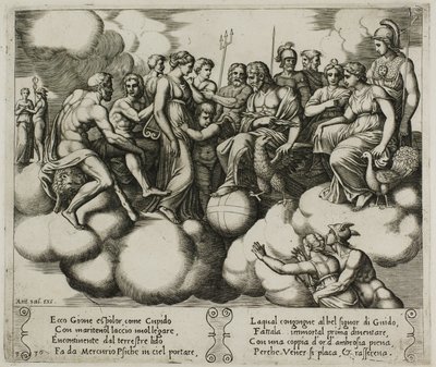 Vénus et Cupidon plaidant leur cause devant Jupiter et d