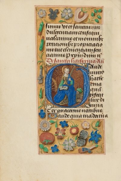 Initial G : Sainte Catherine - Master of the Dresden Prayer Book