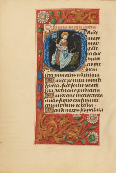 Initial G: Saint Margaret - Master of the Dresden Prayer Book