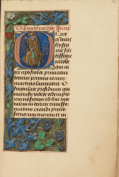 Initiale O : Saint Jacques le Majeur - Master of the Dresden Prayer Book