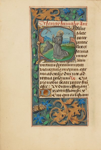 Initiale S : La stigmatisation de Saint François - Master of the Dresden Prayer Book