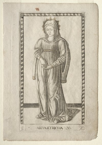 Arithmétique des Tarocchi, série C : Arts libéraux, #25, avant 1467 - Master of the E Series Tarocchi