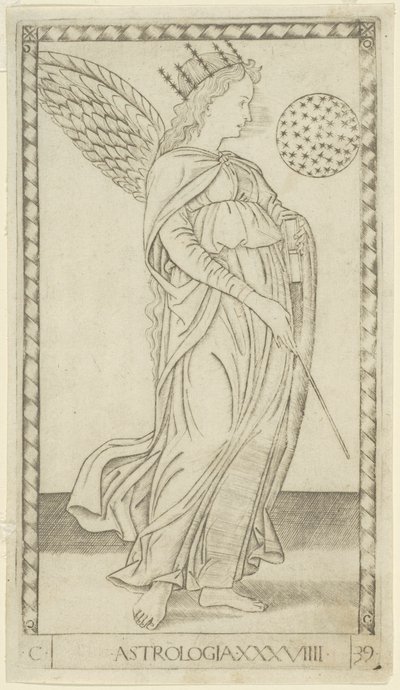 Astrologie, planche 29 des Arts et Sciences - Master of the E Series Tarocchi