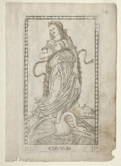Clio histoire de la série Tarocchi D: Apollon et les Muses, #19, avant 1467 - Master of the E Series Tarocchi
