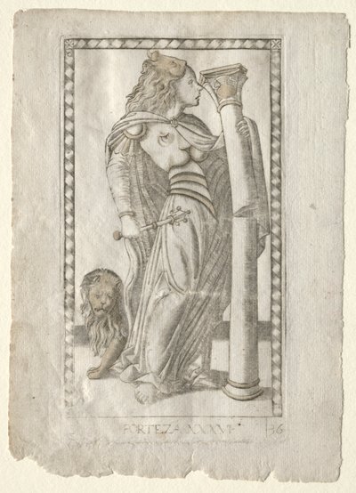 Forteza des Tarocchi, série B : Principes cosmiques et vertus, n°36, avant 1467 - Master of the E Series Tarocchi