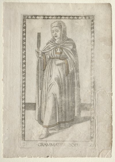 Grammaire des Tarocchi, série C : Arts libéraux, #21, avant 1467 - Master of the E Series Tarocchi