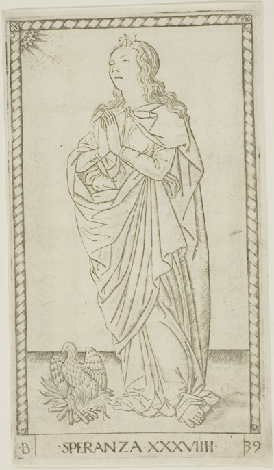 Espoir, planche 39 de Genii et Vertus - Master of the E Series Tarocchi