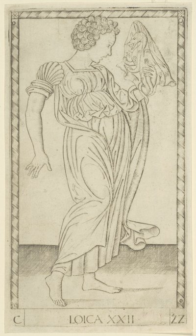 Logique, planche 22 des Arts et Sciences - Master of the E Series Tarocchi