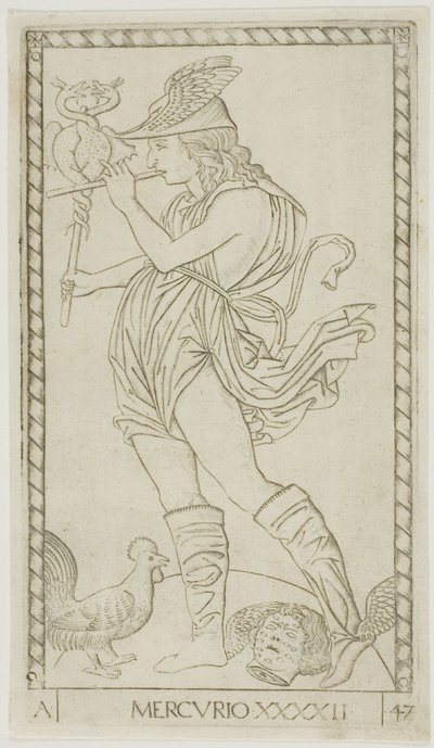 Mercure, planche 42 de Planètes et Sphères - Master of the E Series Tarocchi