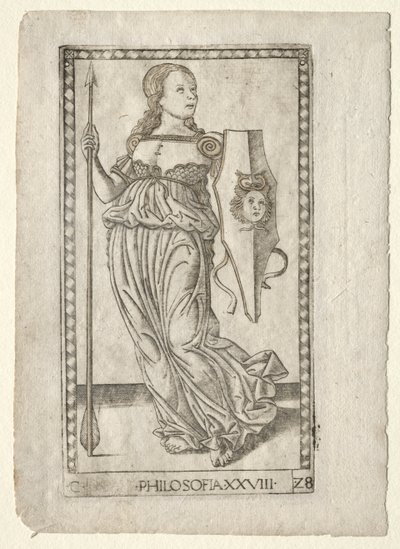 Philosophie des Tarocchi, série C : Arts libéraux, #28, avant 1467 - Master of the E Series Tarocchi