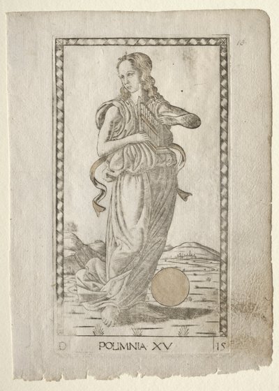 Polyhymnia hymnes héroïques de la série Tarocchi D..., avant 1467 - Master of the E Series Tarocchi