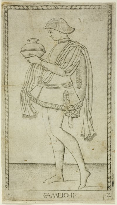 Le Serviteur, planche deux de Les Rangs et Conditions des Hommes - Master of the E Series Tarocchi