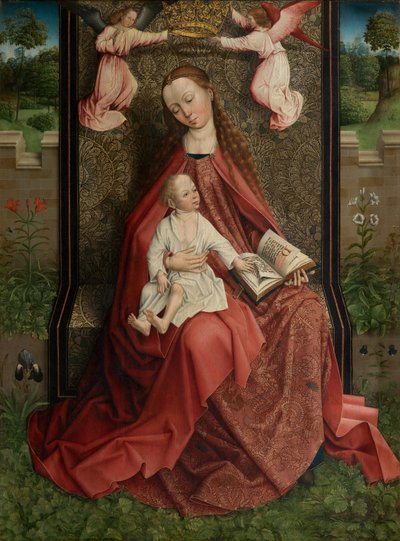 Madone couronnée par des anges - Master of the Embroidered Foliage