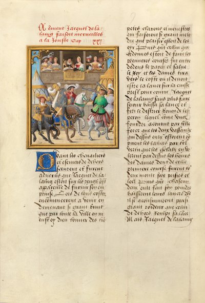 Jacques de Lalaing arrivant à une joute avec les comtes du Maine et de Saint-Pol - Master of the Getty Lalaing
