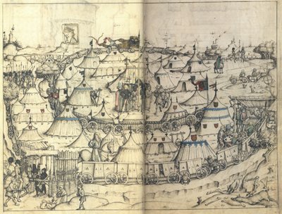 Le Fort de Chariots du Livre de la Maison Médiévale de Wolfegg, vers 1485 - Master of the Housebook of Wolfegg