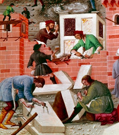 Construction de la ville de Rome (détail) - Master of the Innocent III missal