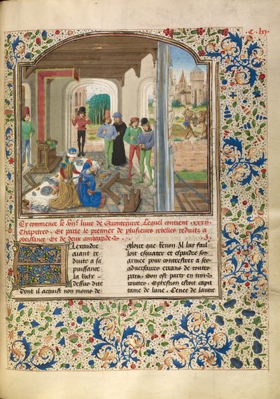 Alexandre se bat avec un lion et tue Clitus - Master of the Jardin de vertueuse consolation